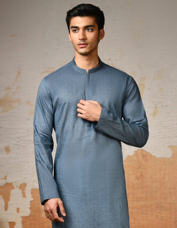 BLUE COTTON KURTA