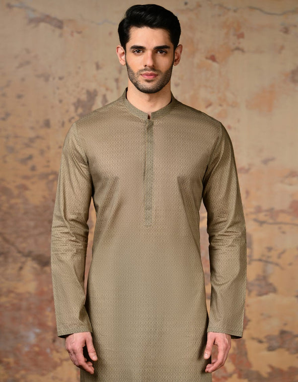 BEIGE COTTON KURTA