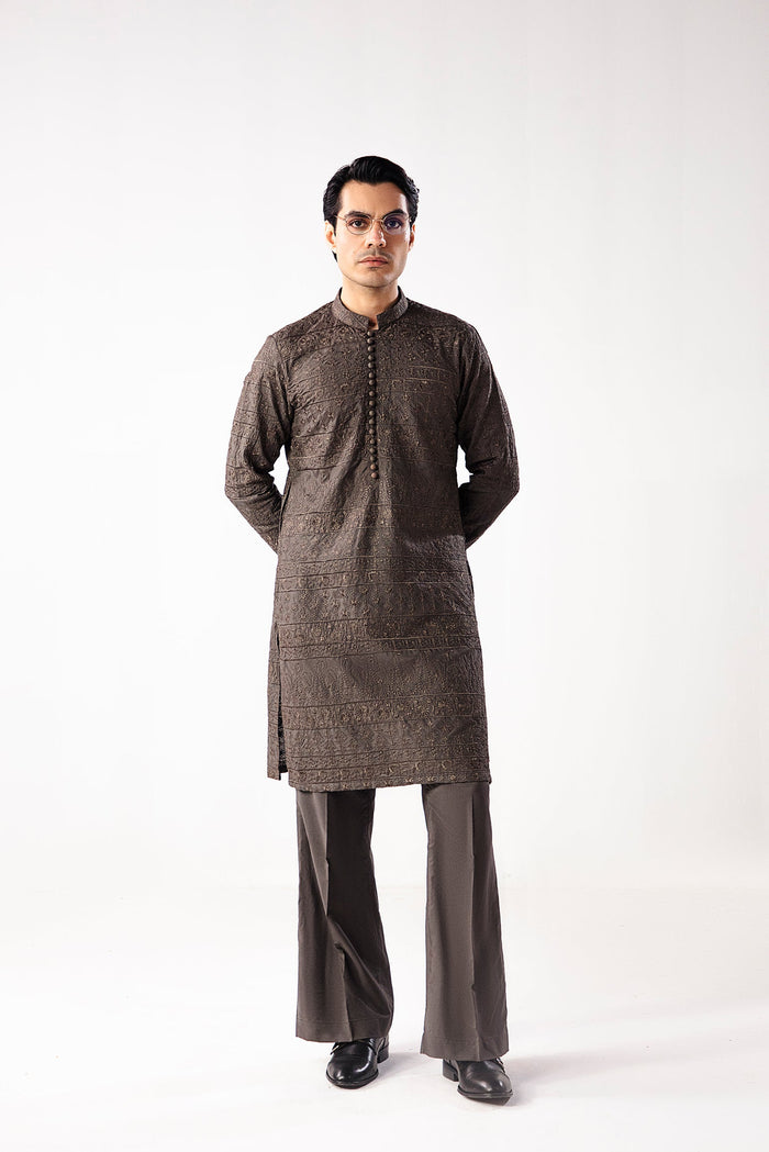 Charcoal Grey Deewan Kurta Pajama