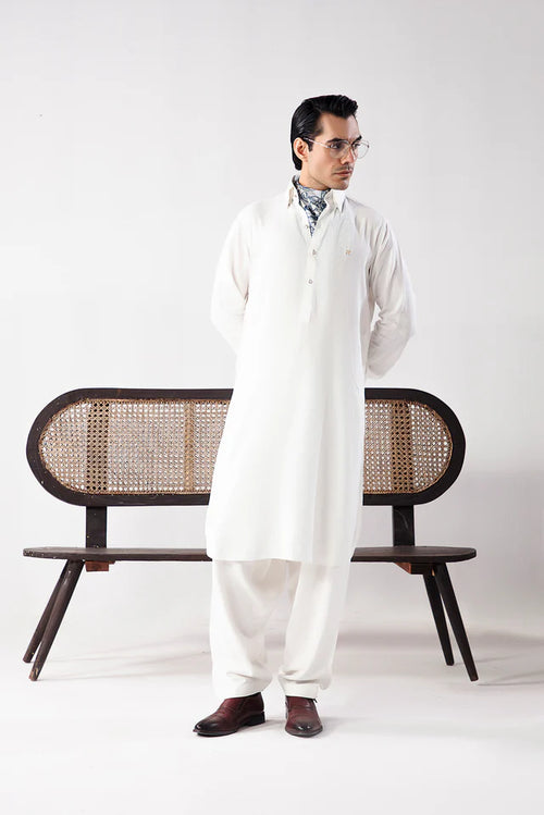 White Linen Shalwar Kameez