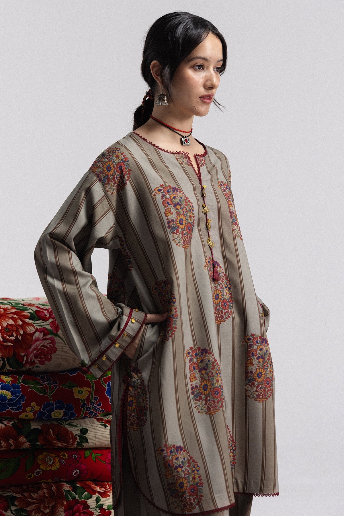 Rania 4A 3 Piece Printed Linen