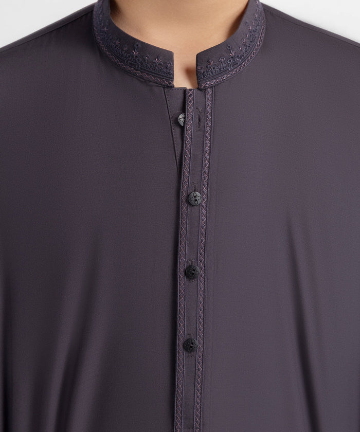 Dark Grey Semi-Formal Kameez Shalwar