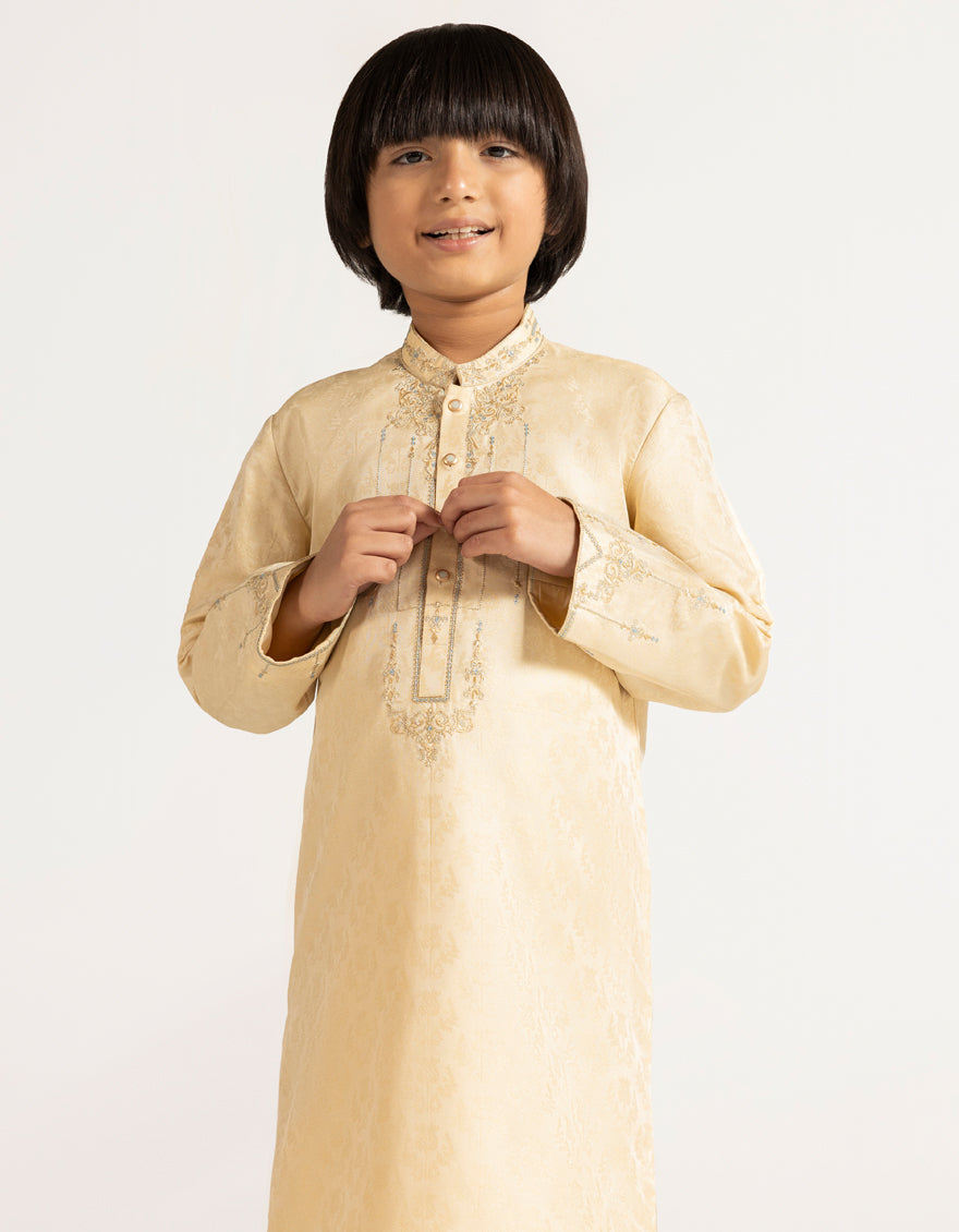 Gold Boys Formal Kurta