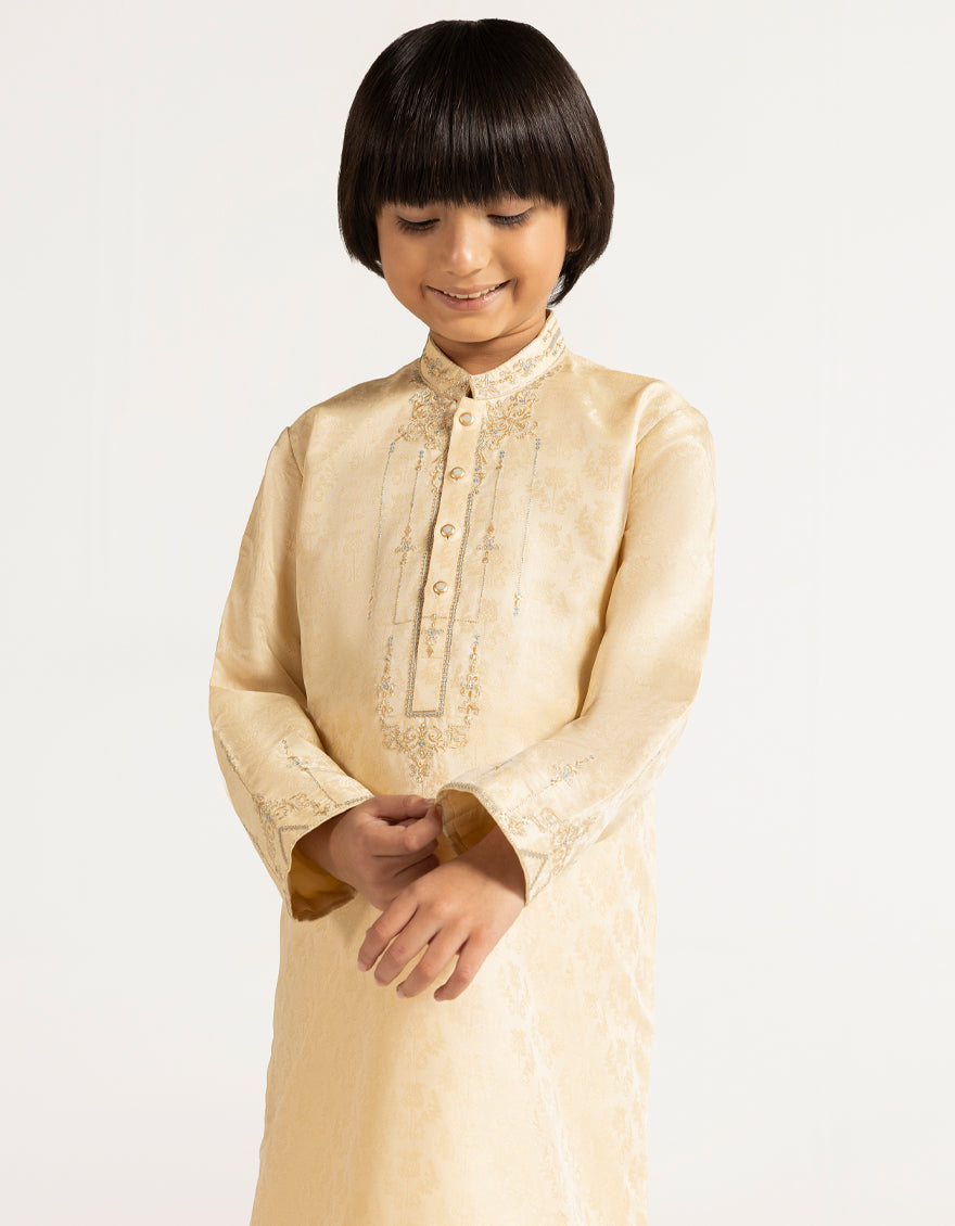 Gold Boys Formal Kurta
