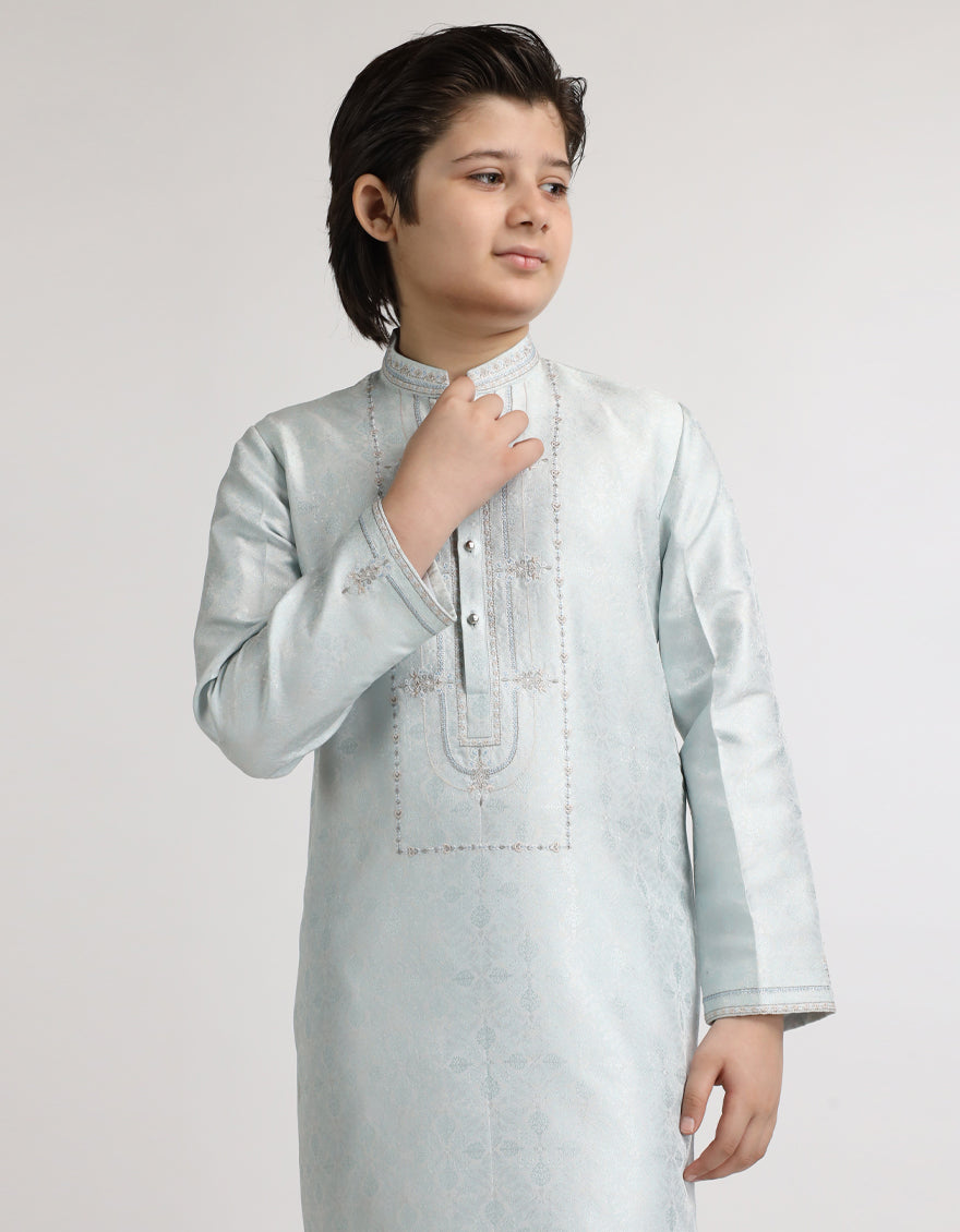 Ice Blue Boys Formal Kurta