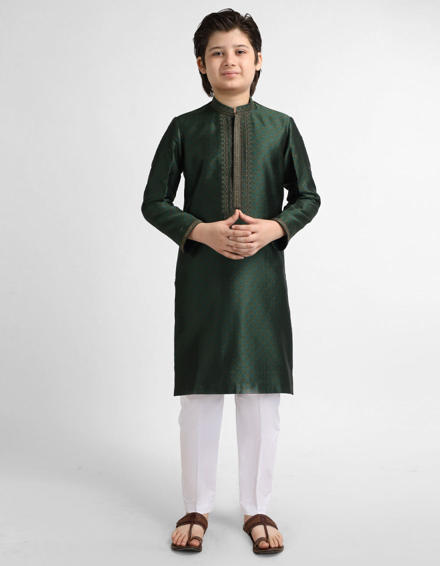 Green Boys Formal Kurta