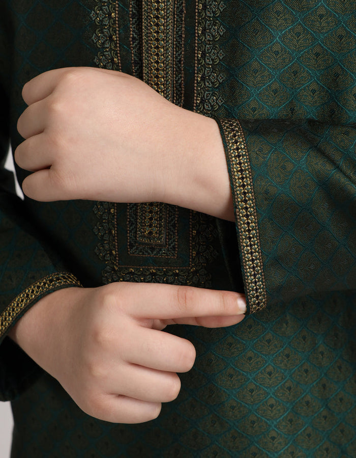 Green Boys Formal Kurta