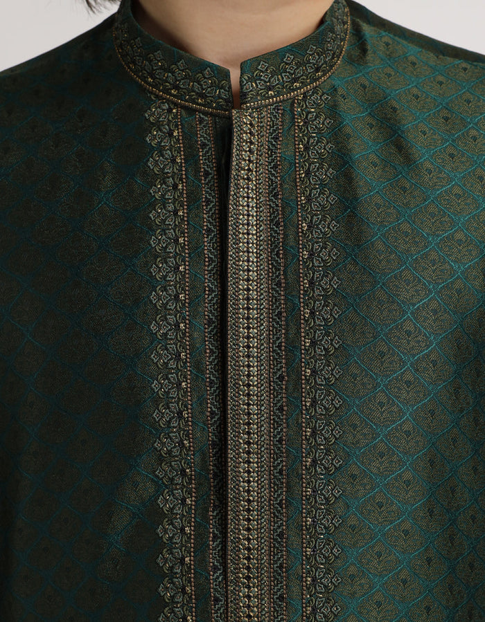 Green Boys Formal Kurta