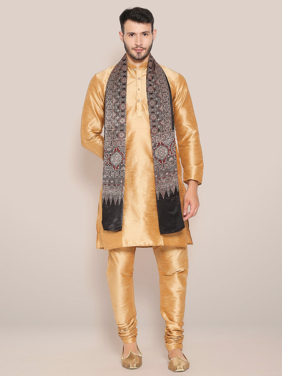 Men's Black Ajrakh Stole