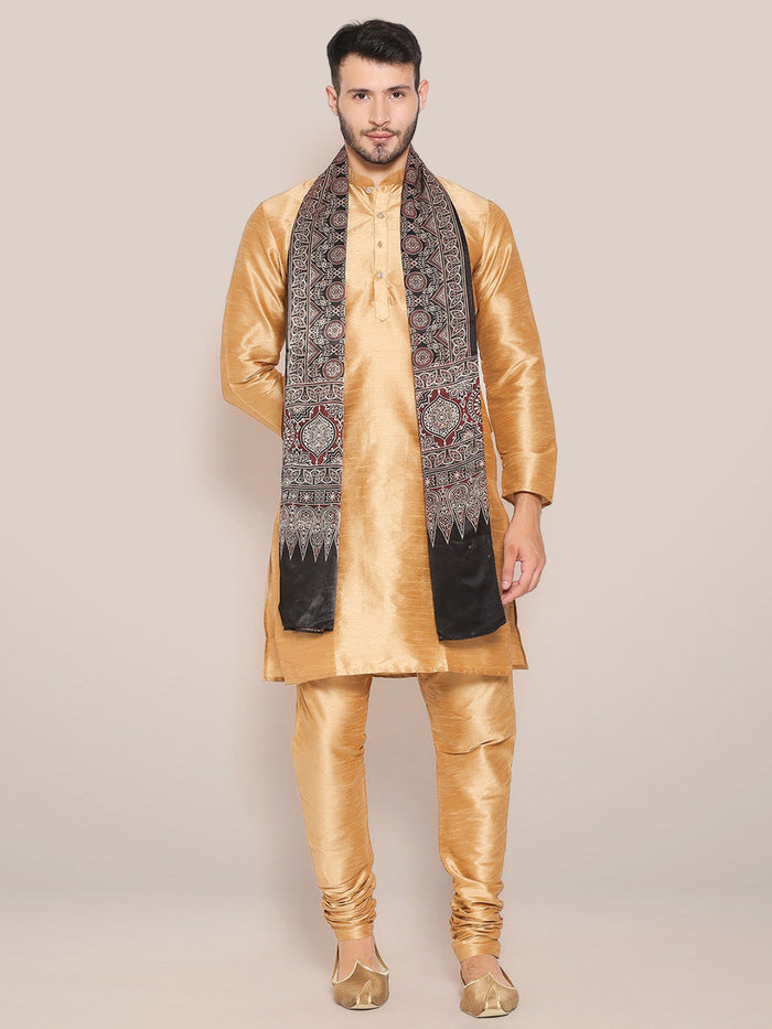Men's Black Ajrakh Stole