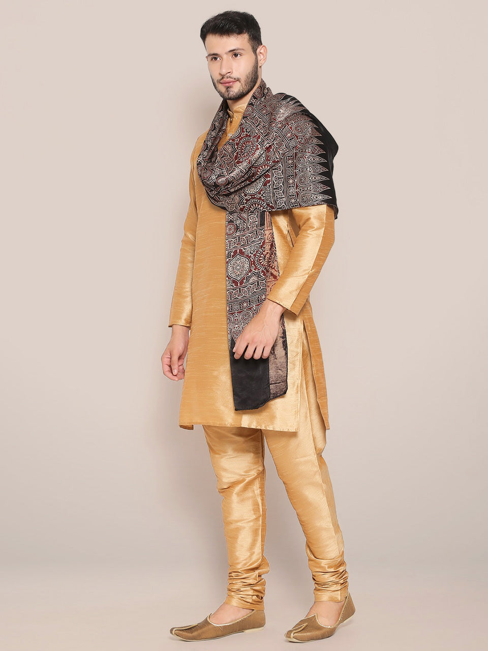 Men's Black Ajrakh Stole