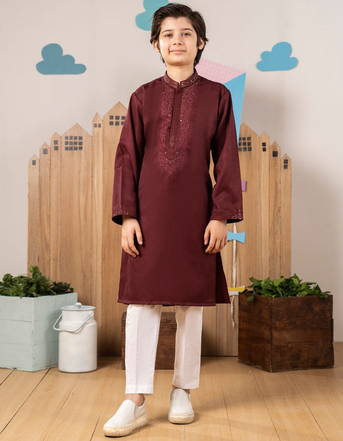 Maroon Boys Formal Kurta