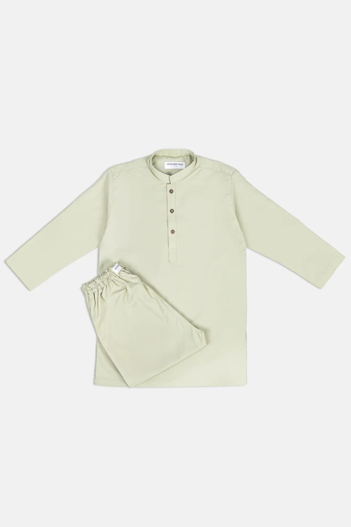 Mint Green Blended Kurta Trouser - Kids
