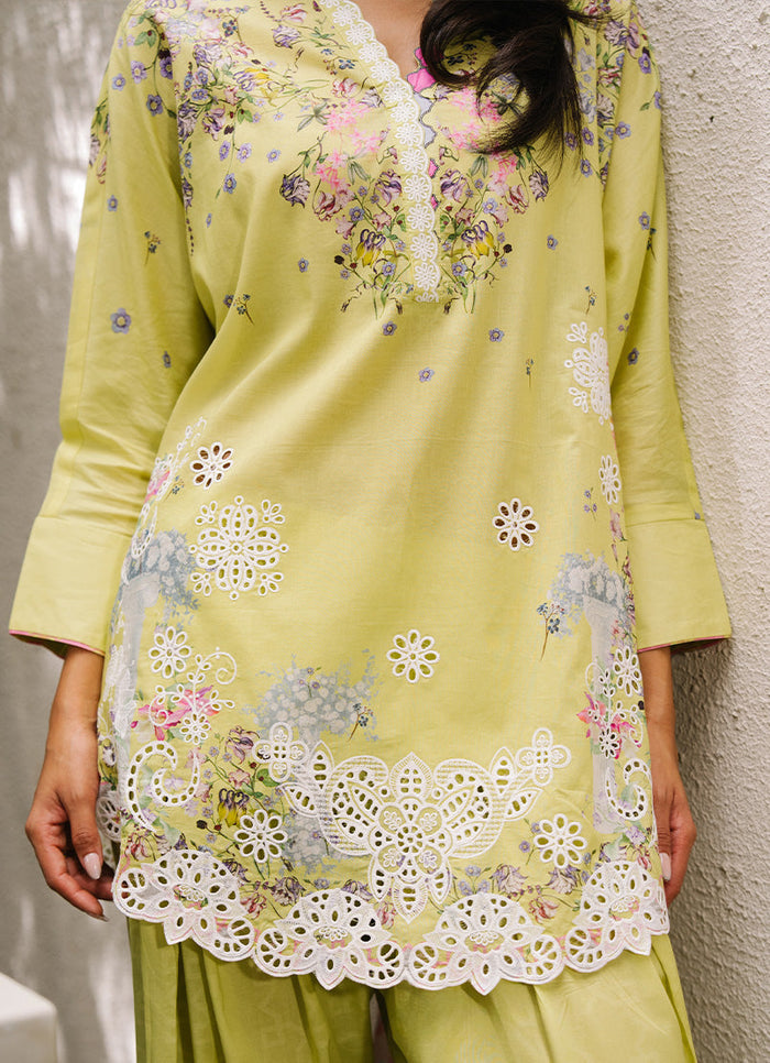 Embroidered Printed 3 Piece Suit 16964