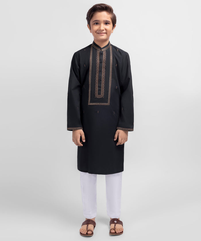 Black Formal Cotton Kurta