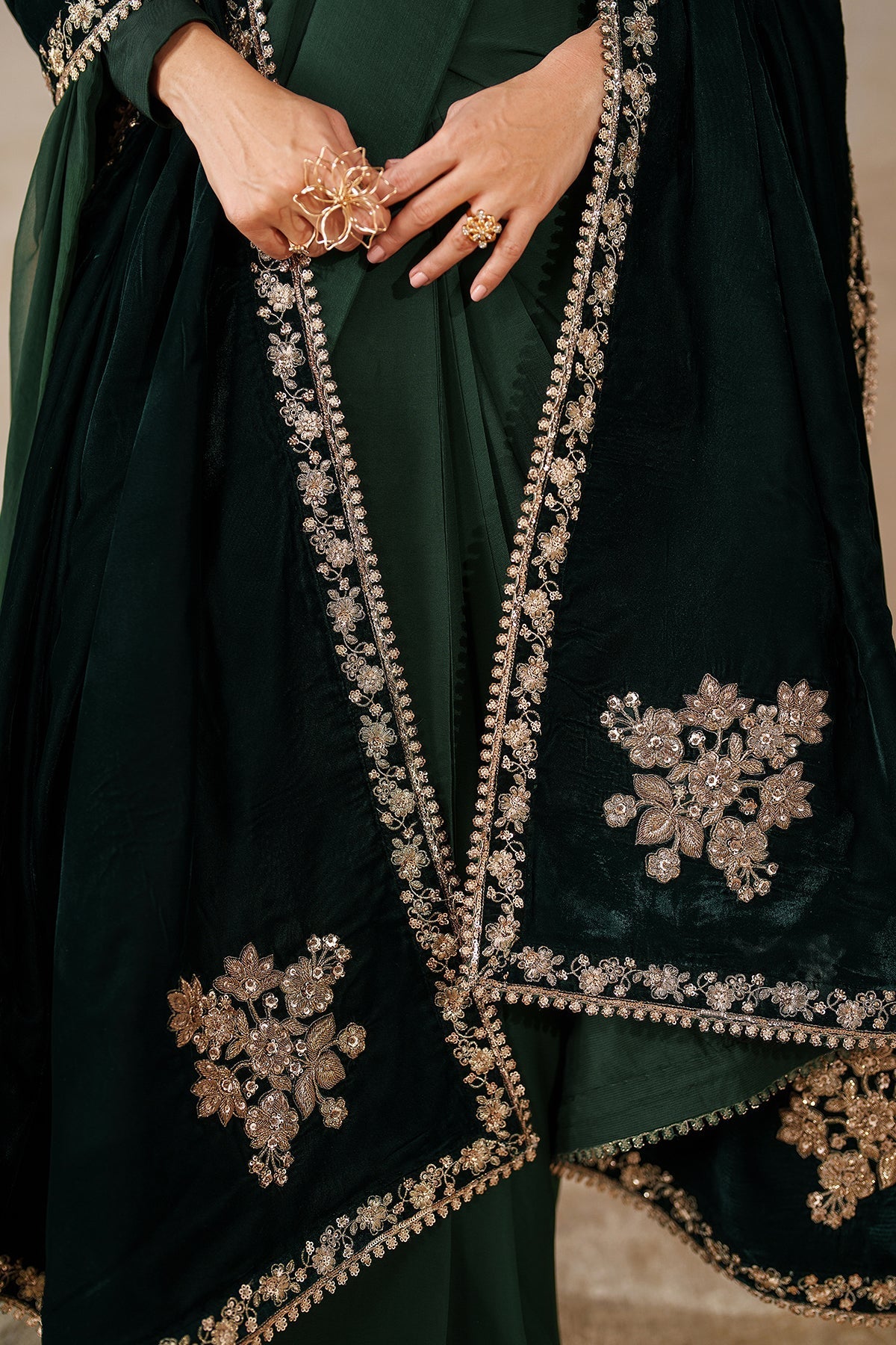 Embroidered Velvet Shawl VS-59