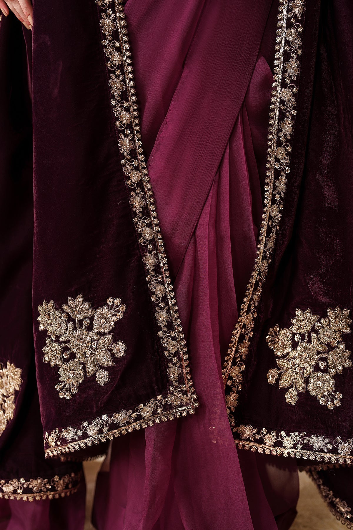 Embroidered Velvet Shawl VS-60