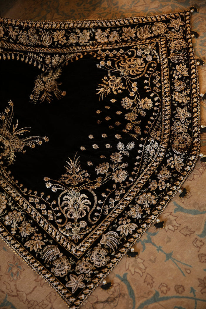 Embroidered Velvet Shawl VS-24