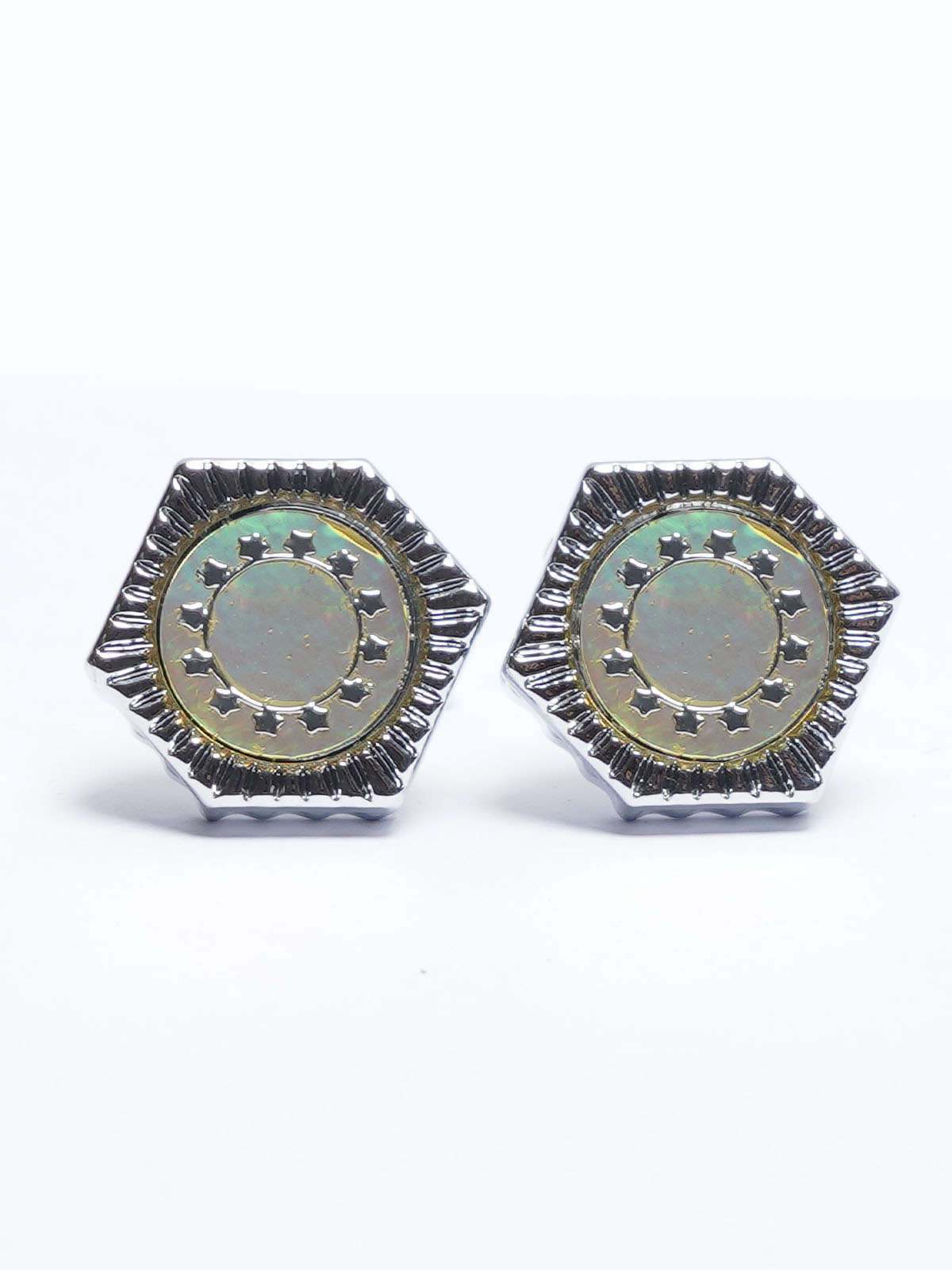 Silver Contrast Designer Cufflink (Cufflink-693)