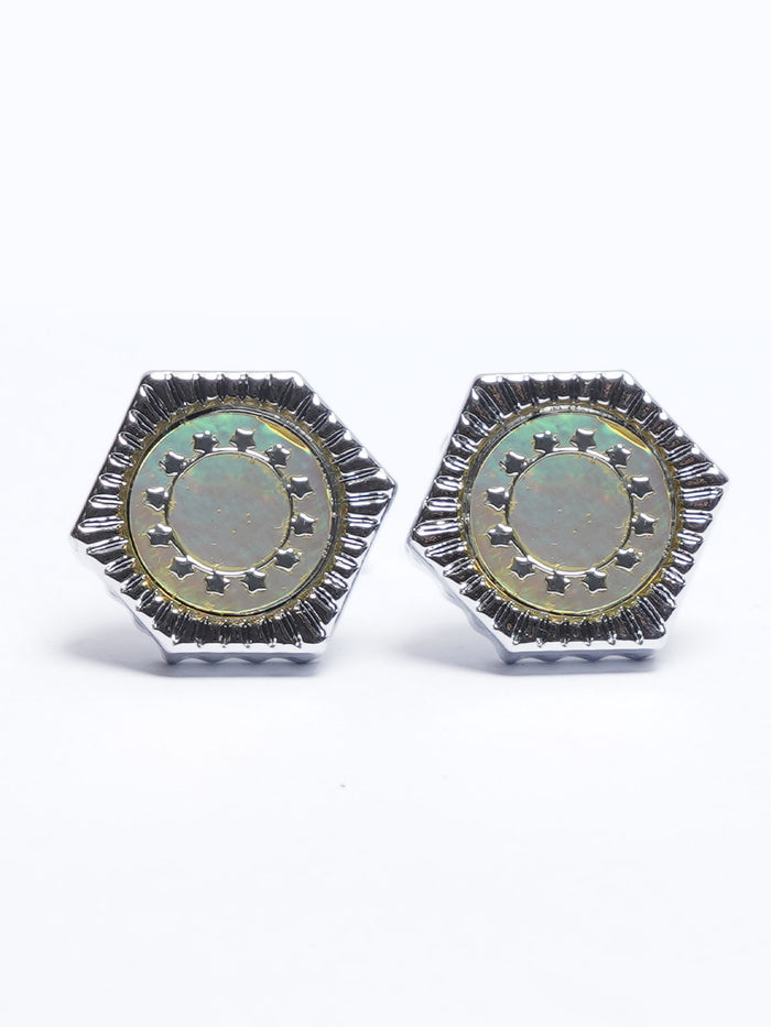 Silver Contrast Designer Cufflink (Cufflink-693)