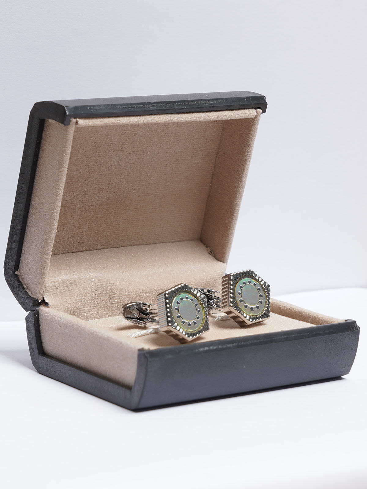 Silver Contrast Designer Cufflink (Cufflink-693)