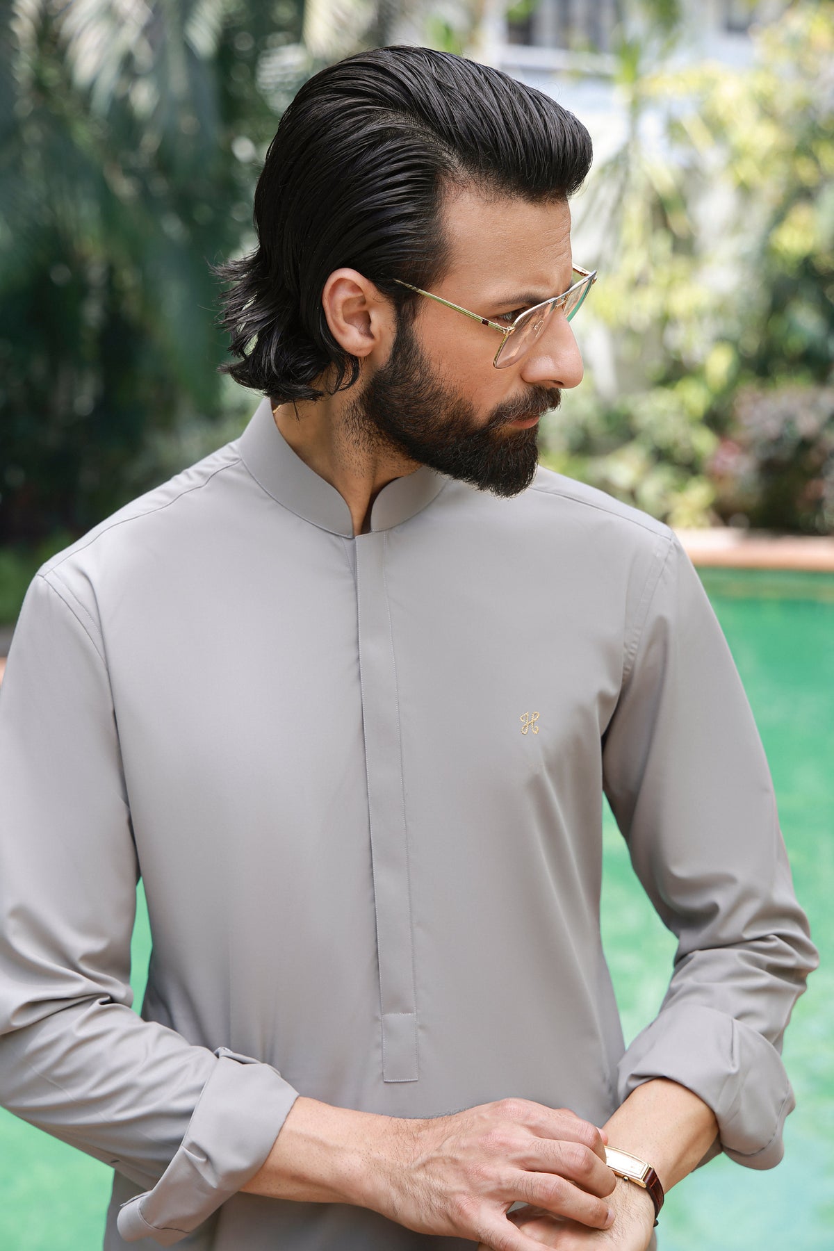 Beige Wash N Wear Kurta Pajama