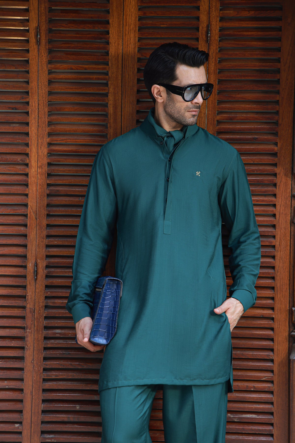 Green Linen Silk Kurta Pajama