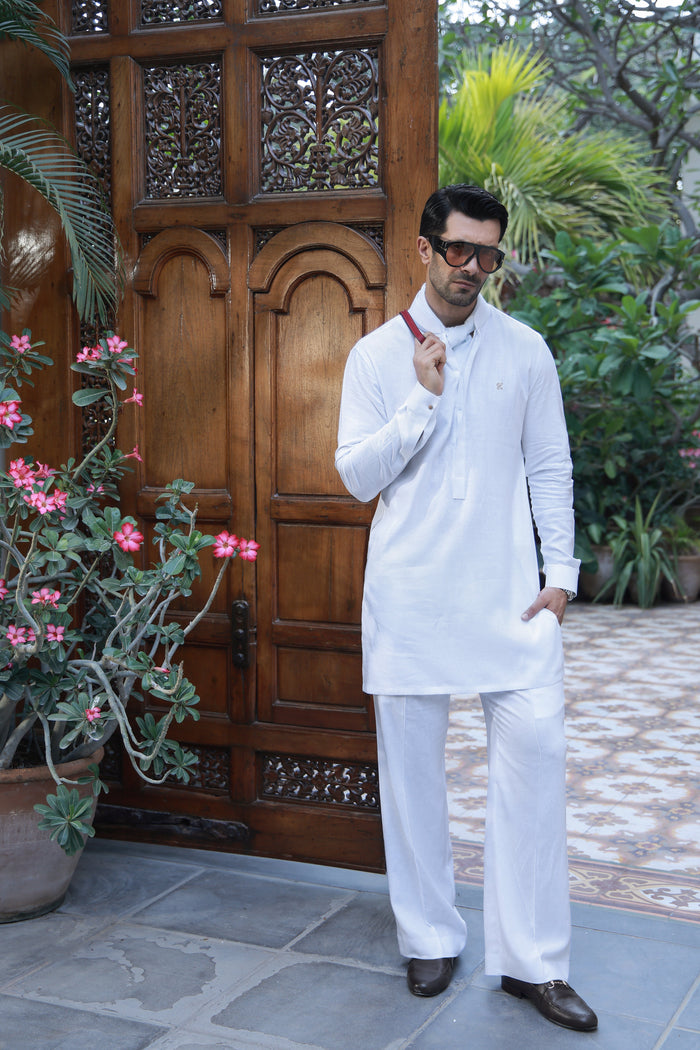 White Linen Kurta Pajama