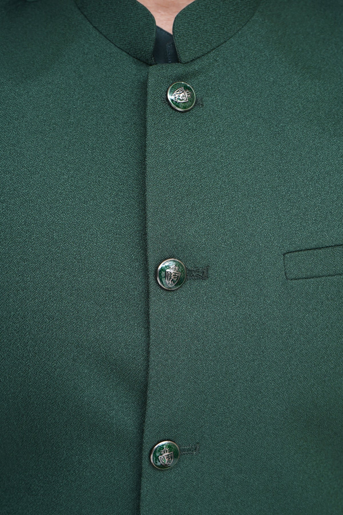 Green Jamawar Boys Waistcoat
