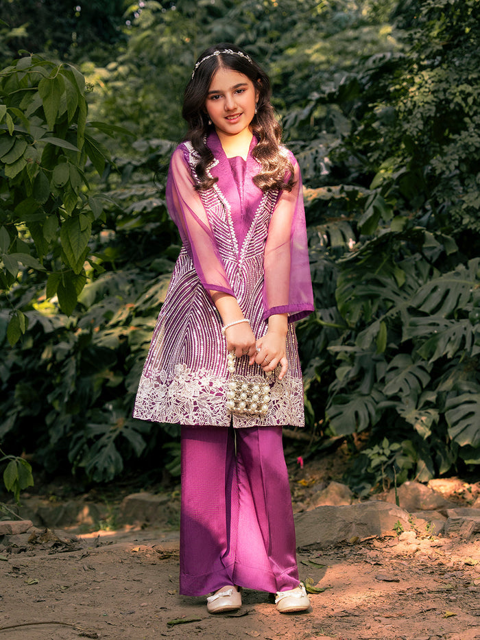 Organza Embroidered Gown Set
