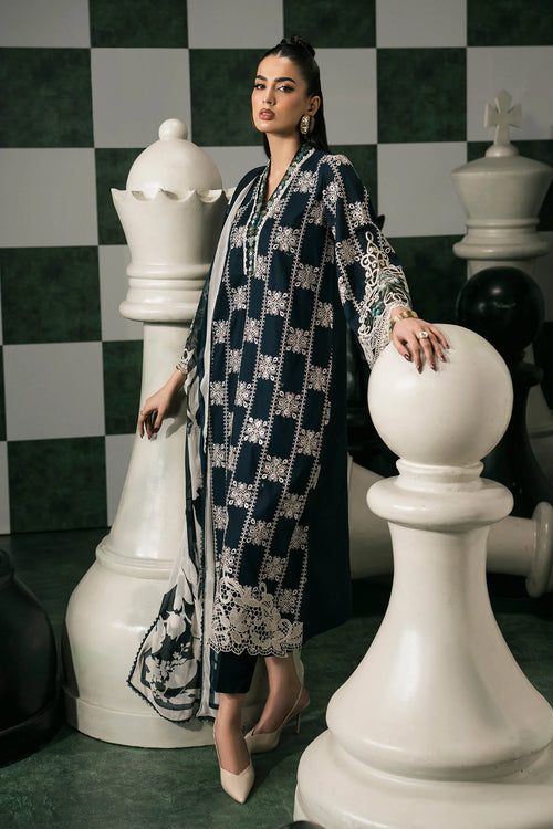 3 Piece Embroidered Lawn Suit DW-EF26-05-Blue