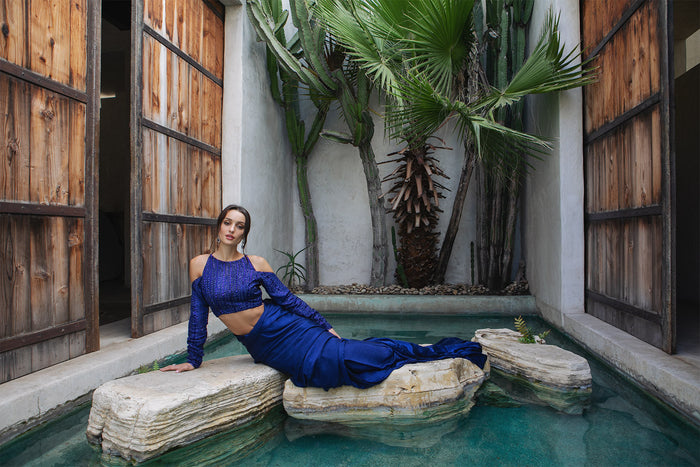 Navy Silk