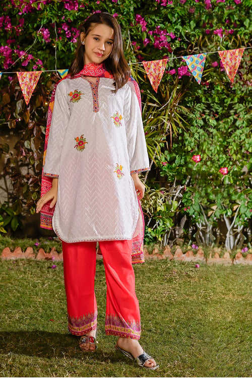 Chikankari Embroidered 3 Pc Suit