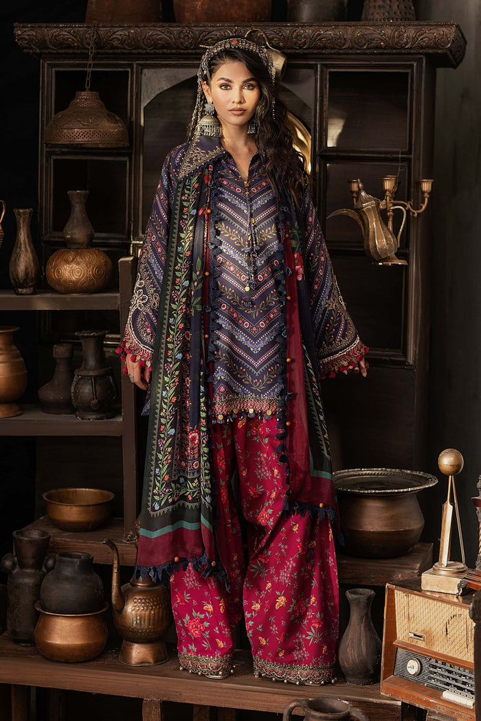 3 Piece Unstitched Embroidered Cambric Suit
