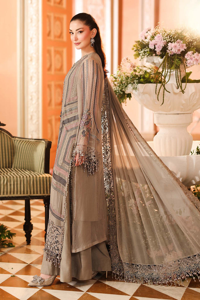 3 Piece Unstitched Embroidered Chiffon Suit
