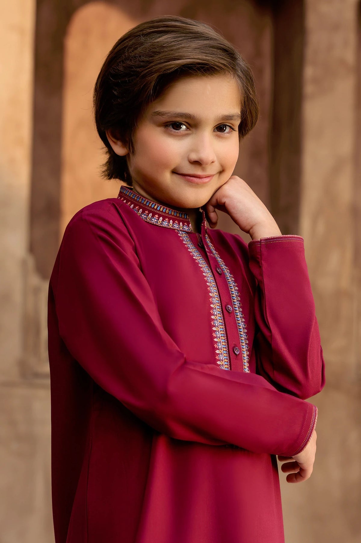 D-Maroon Boys Kurta Pajama
