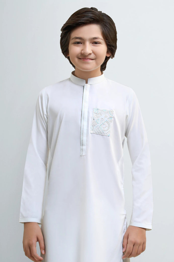 Off White Boys Kameez Shalwar