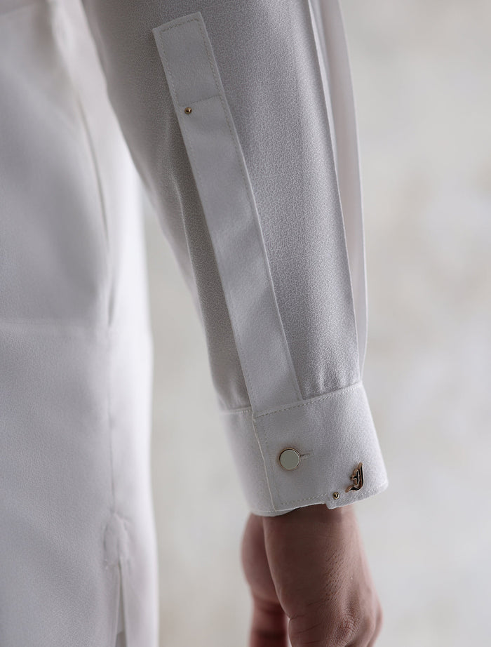 White Crush Fabric Classic Kurta Pajama