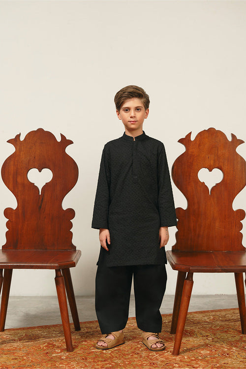 Black Chikankari Kurta Set