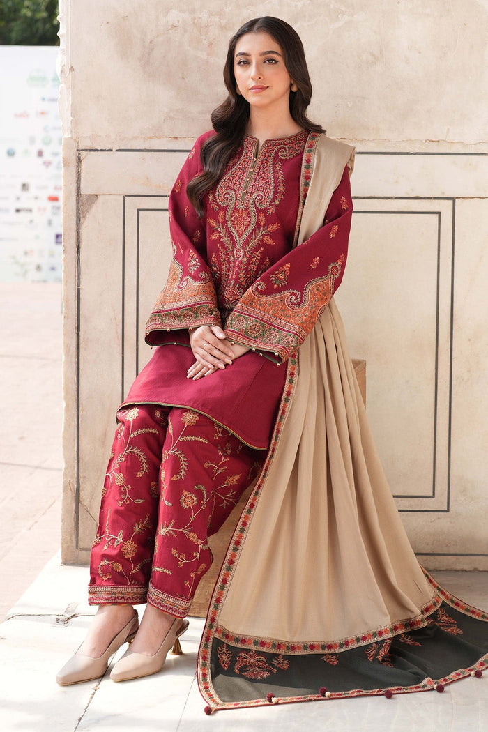 EMBROIDERED SLUB KHADDAR DW'24 D3