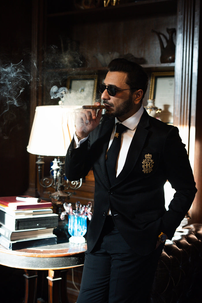 Black Italian Velvet Two Piece Suit