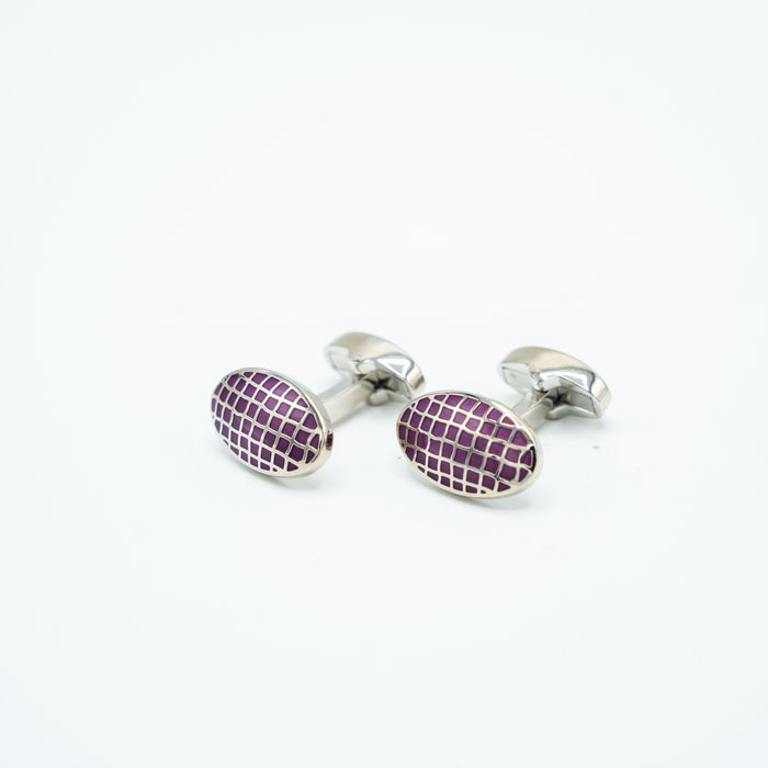 Geometric Oval Cufflinks