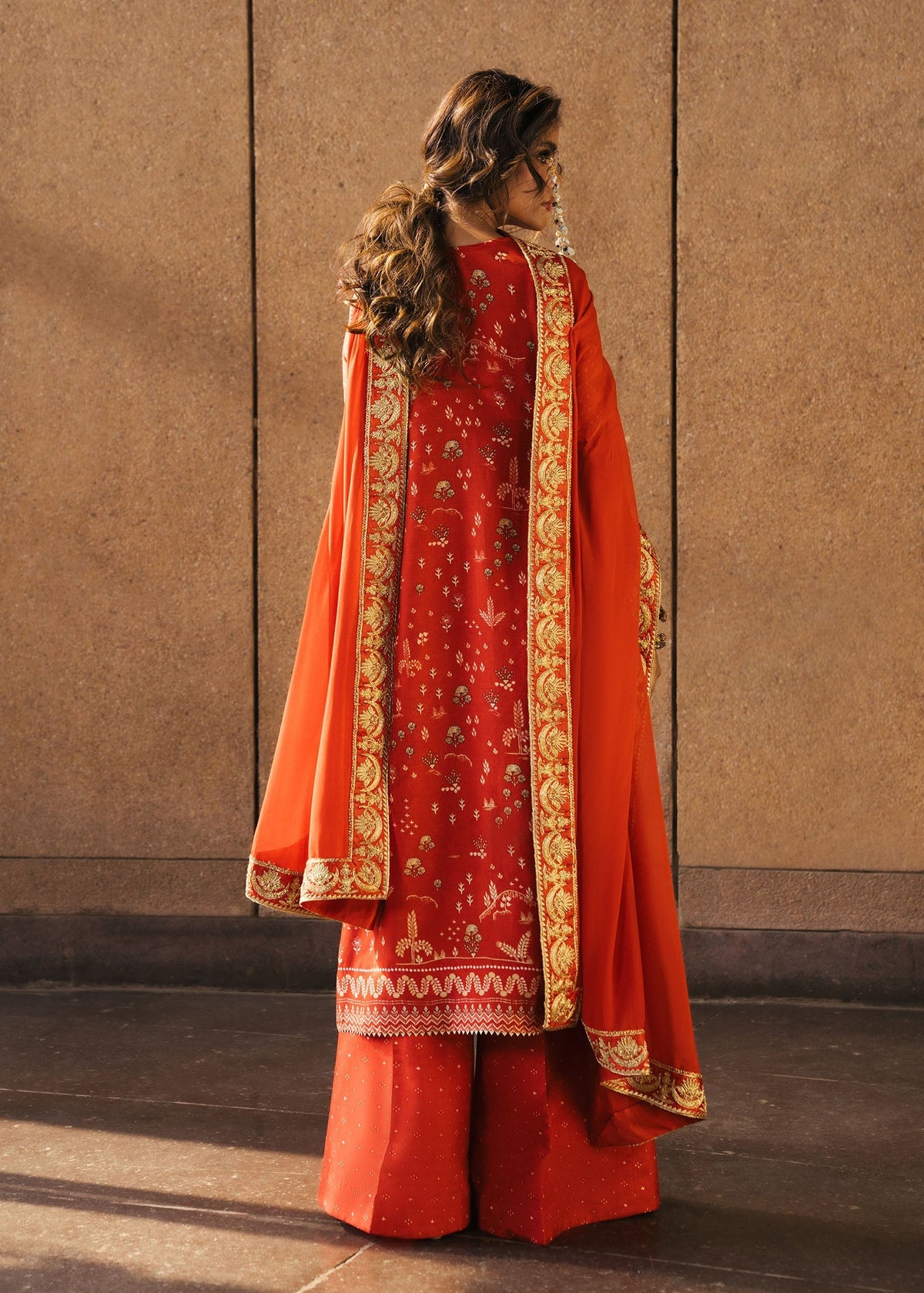 Patakha Scarlet 3 Piece Tussal Silk