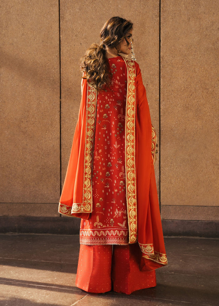 Patakha Scarlet 3 Piece Tussal Silk