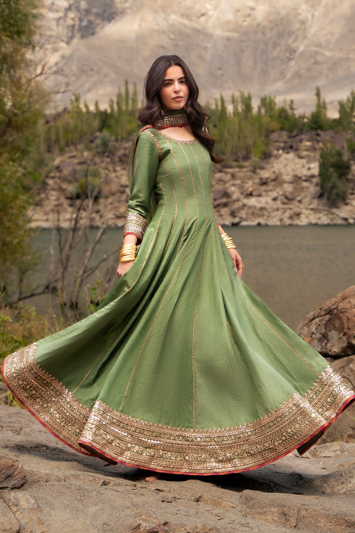 3-PC Stitched Embroidered Raw Silk CMA-6-475