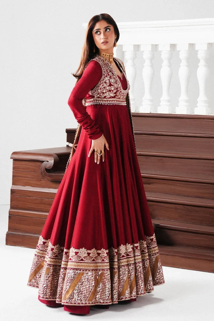 Rayan Festive Pishwas with Sharara & Copper Chanderi Dupatta | Saad Bin Shahzad Festive Pret ’26