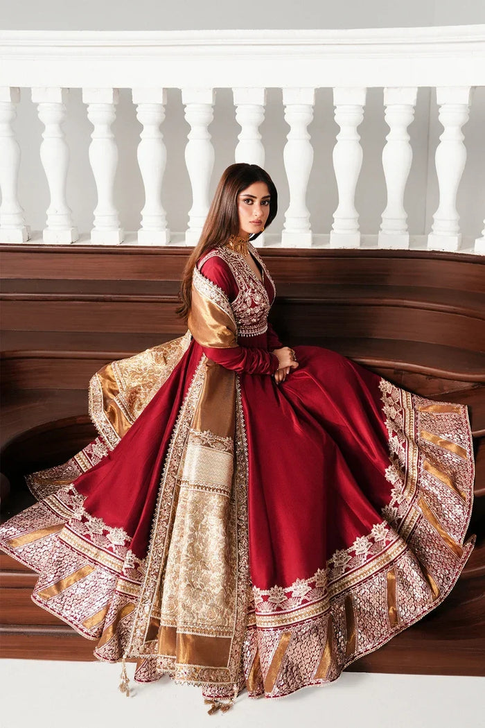 Rayan Festive Pishwas with Sharara & Copper Chanderi Dupatta | Saad Bin Shahzad Festive Pret ’26