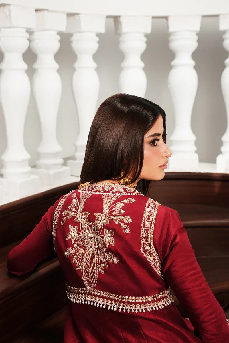 Rayan Festive Pishwas with Sharara & Copper Chanderi Dupatta | Saad Bin Shahzad Festive Pret ’26