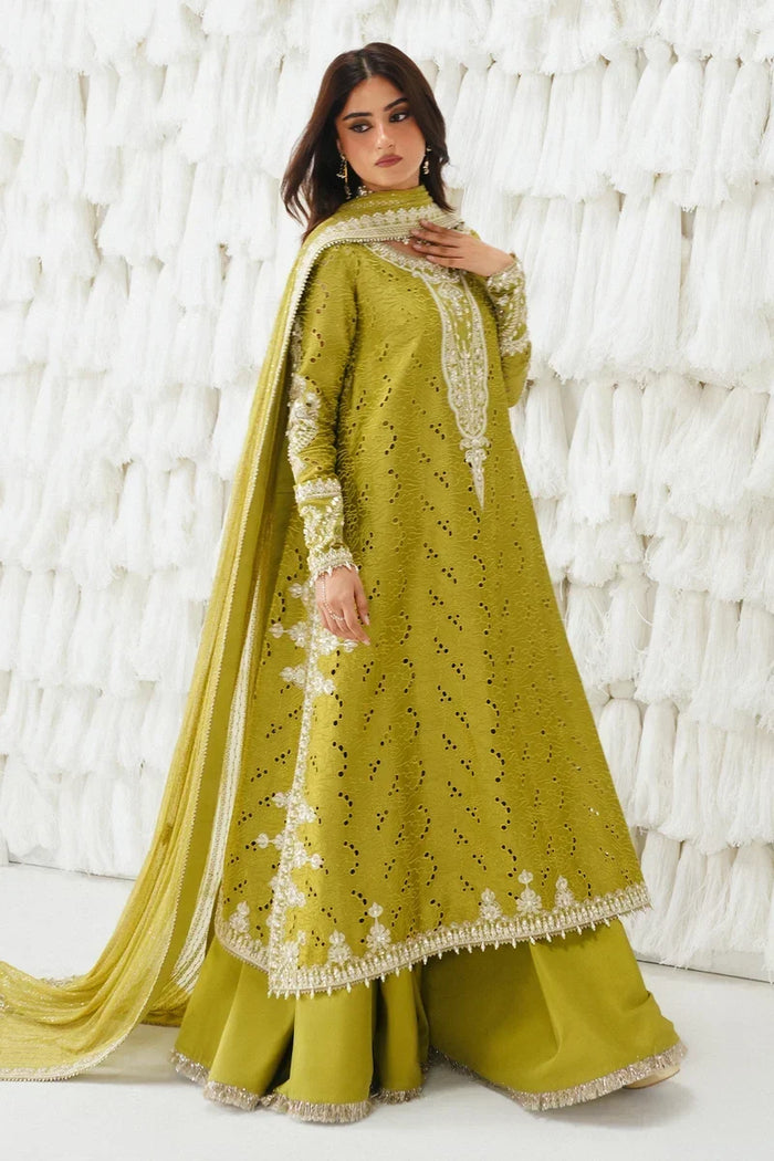 Meher – Saad Bin Shahzad Festive Pret 2026 | Verdant Green Long Kameez with Sharara & Embroidered Dupatta