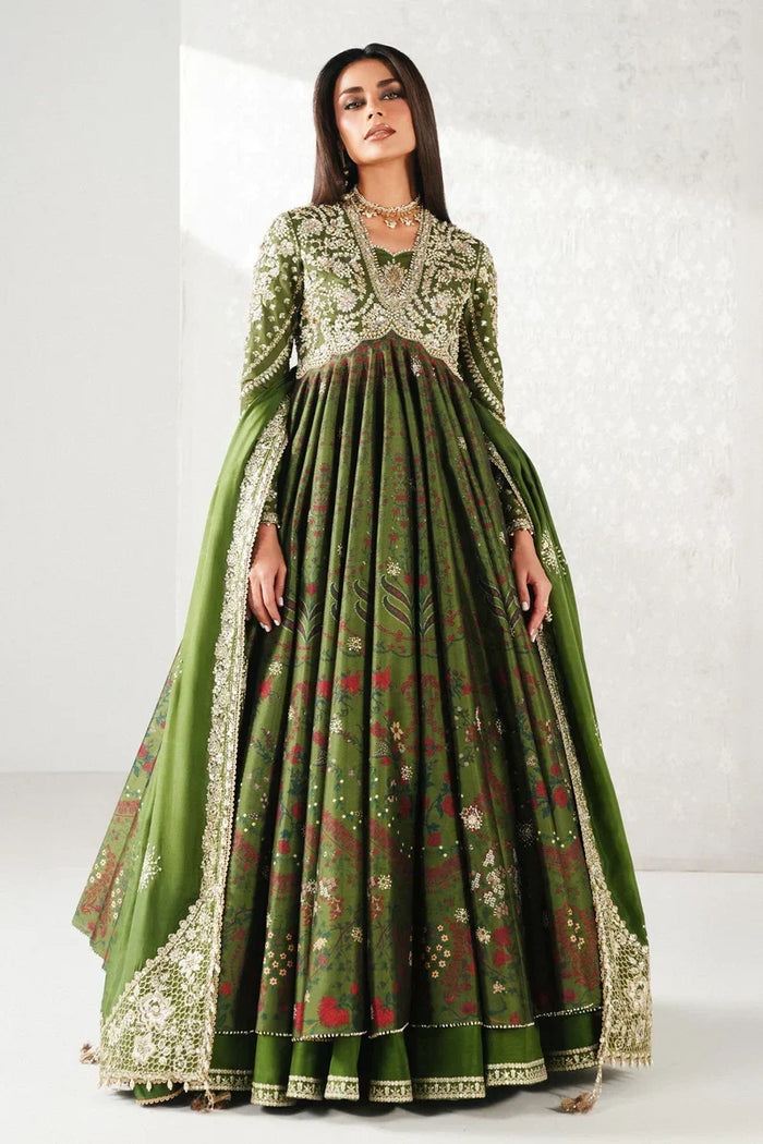 Habyah Festive Pishwas with Lehnga & Silk Dupatta